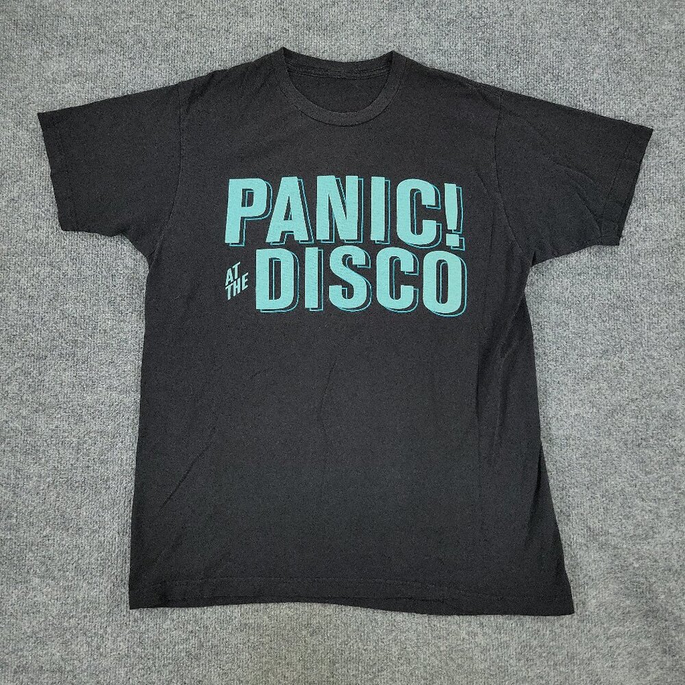 Panic At The Disco Shirt Men's Medium Black Rock Band Music Graphic Short Sleeve